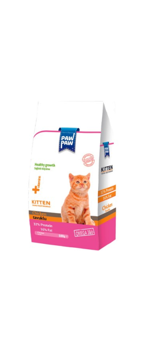 PAW PAW YAVRU KEDİ MAMASI TAVUKLU 500 GR PAW PAW YAVRU KEDİ MAMASI TAVUKLU 500 GR